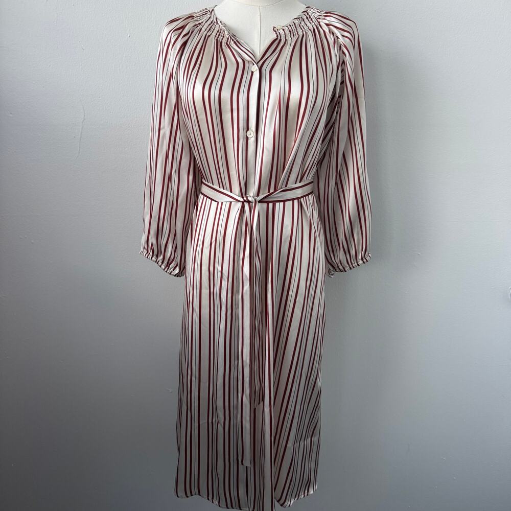 NWT Tucker NYC The Classic Knee Length Shirt Dress in Satin Stripe Charmeuse
